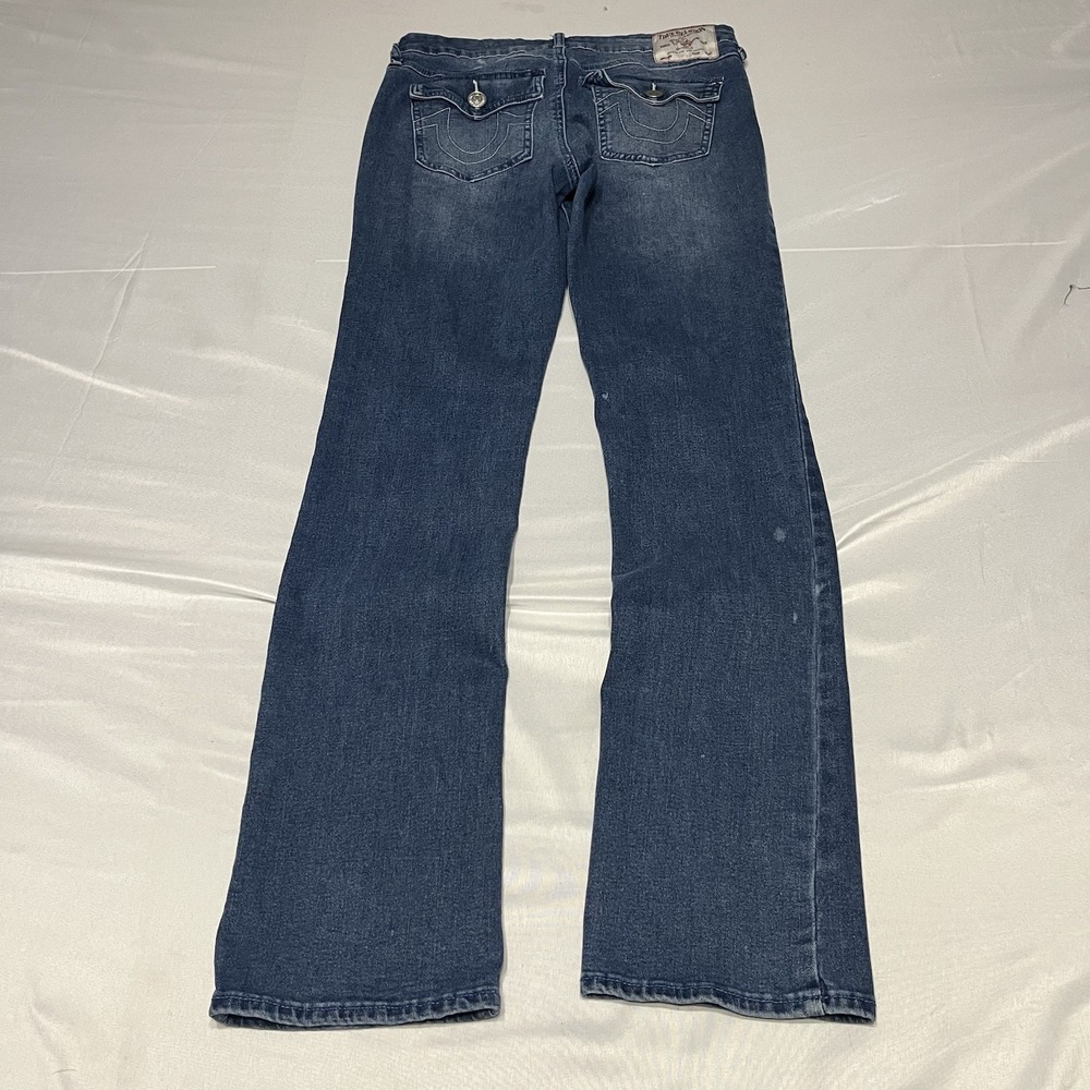 True Religion Billie Straight Jeans Womens 29 Blue Med Wash Denim Mid Rise